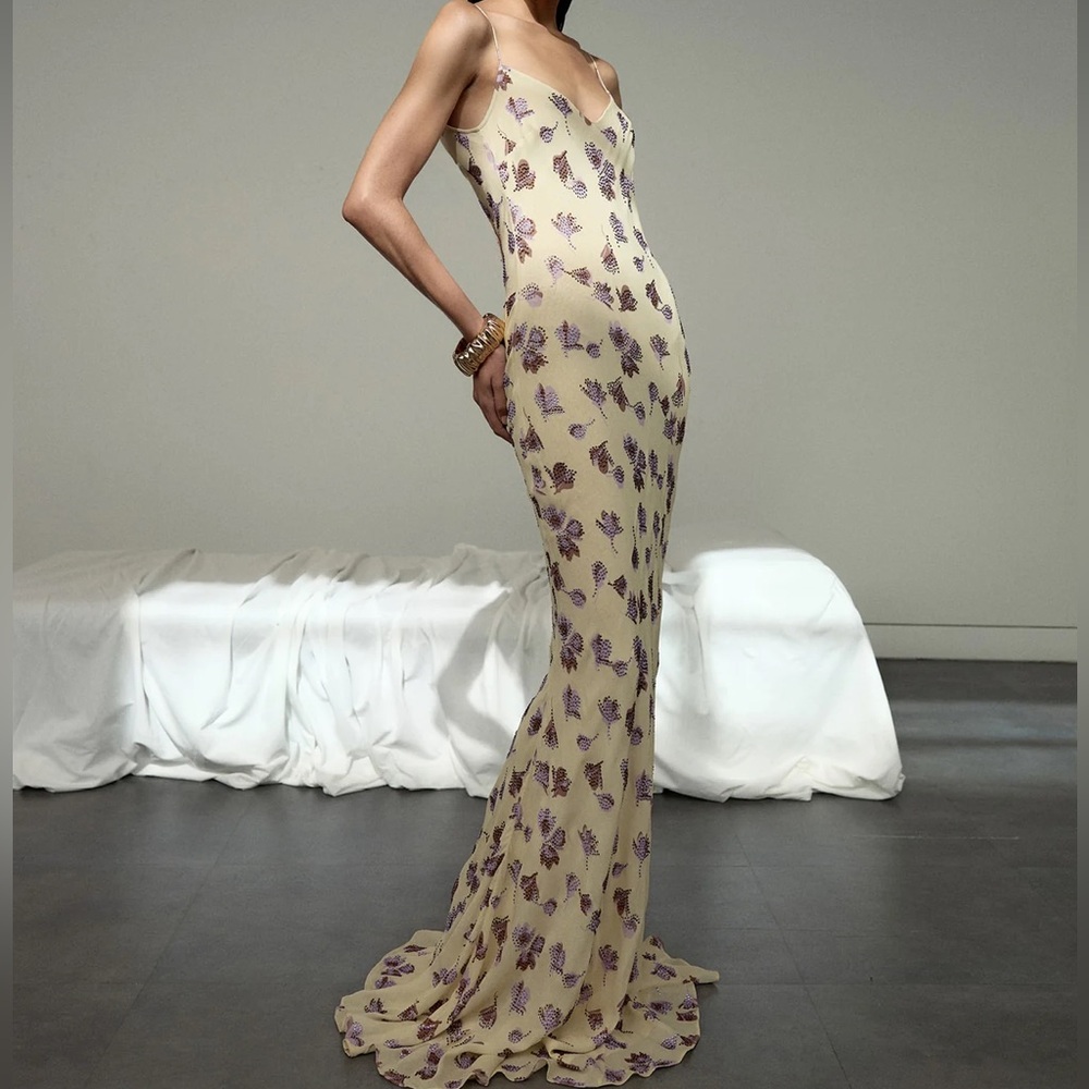 Self Portrait Floral Rhinestone Maxi Dress - Picture 6 of 9
